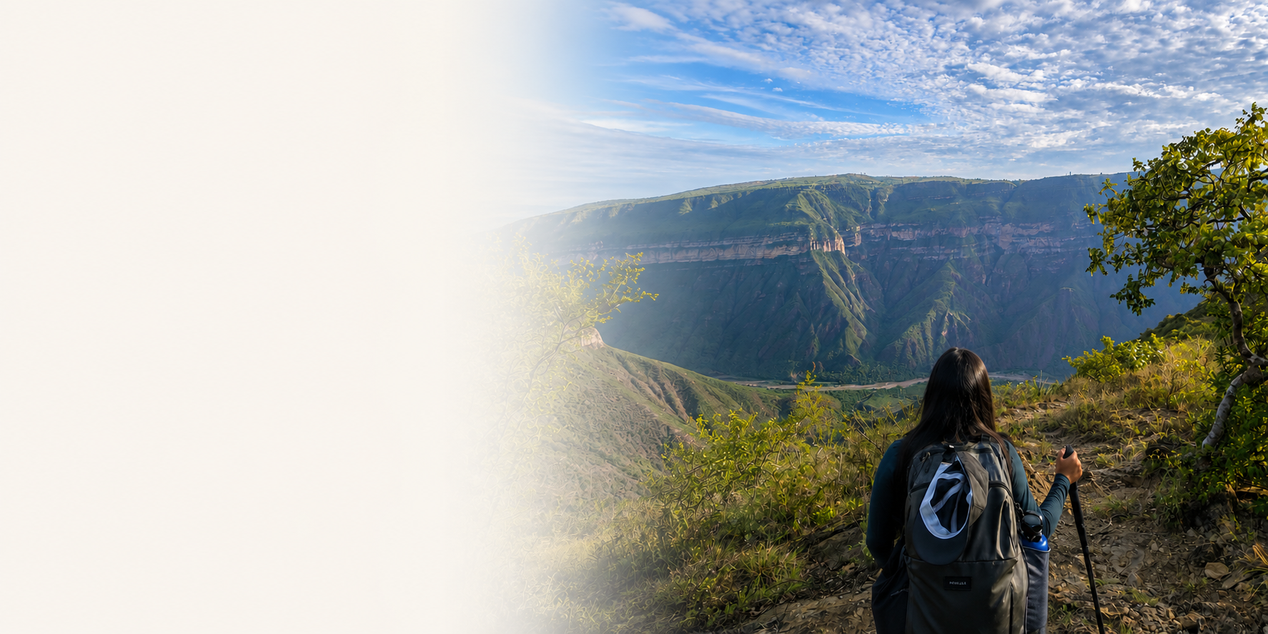 Laura overlooking a canyon landscape